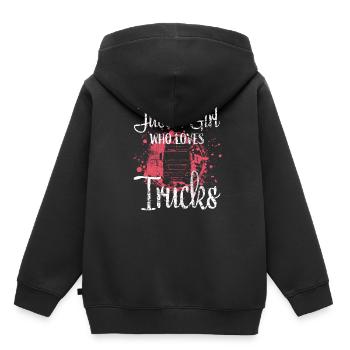 Camion camion fille - Sweat Premium à capuche enfant bio - noir - Dos - AI Model Kid Male (0cm)