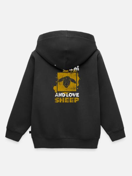 Mouton - Sweat Premium à capuche enfant bio - noir