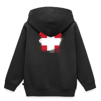 Schweizer Flagge Schweiz - Kinder Premium Organic Hoodie - Schwarz - Hinten - AI Model Kid Male (0cm)