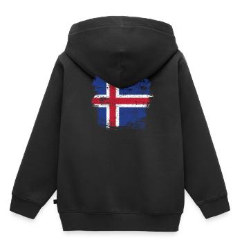 Islande - Sweat Premium à capuche enfant bio - noir - Dos - AI Model Kid Male (0cm)