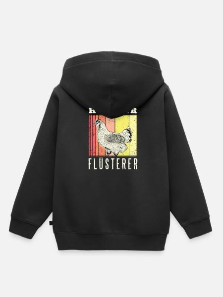 Huehner Fluesterer - Kinder Premium Organic Hoodie - Schwarz