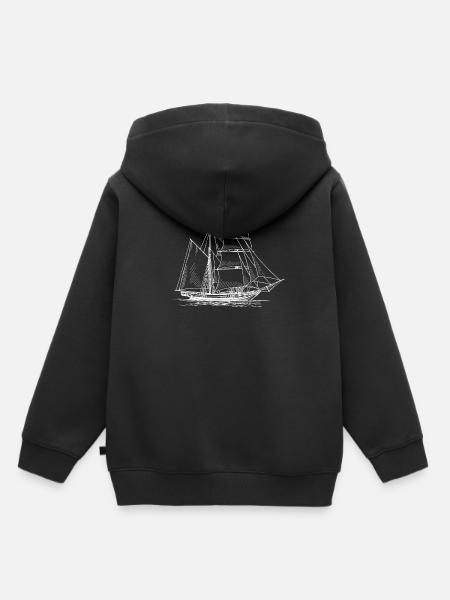 Segelschiff Maritim Segler Kapitän Segeln - Kinder Premium Organic Hoodie - Schwarz