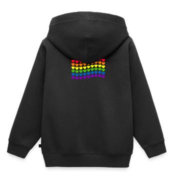 Drapeau arc-en-ciel LGBT - Sweat Premium à capuche enfant bio - noir - Dos - AI Model Kid Male (0cm)