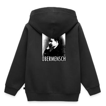 Friedrich Nietzsche | | philosophie - Sweat Premium à capuche enfant bio - noir - Dos - AI Model Kid Male (0cm)