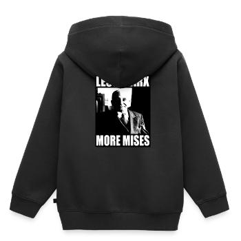 Moins de Marx Plus de Mises | Ludwig von Mises | Anarcho - Sweat Premium à capuche enfant bio - noir - Dos - AI Model Kid Male (0cm)