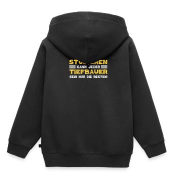 Tiefbauer Beruf Tiefbau Sprüche Geschenk - Kinder Premium Organic Hoodie - Schwarz - Hinten - AI Model Kid Male (0cm)