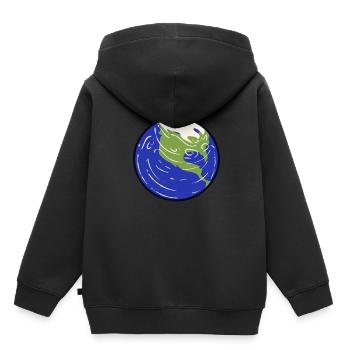 Système solaire Planète Terre - Sweat Premium à capuche enfant bio - noir - Dos - AI Model Kid Male (0cm)