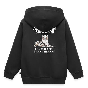 Australian Shepherd - Kinder Premium Organic Hoodie - Schwarz - Hinten - AI Model Kid Male (0cm)