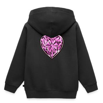 Pierre précieuse de diamant - Sweat Premium à capuche enfant bio - noir - Dos - AI Model Kid Male (0cm)