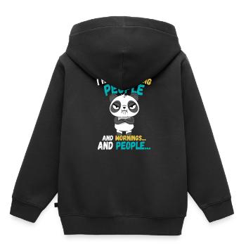 Panda Lustige Tiere Sprüche - Kinder Premium Organic Hoodie - Schwarz - Hinten - AI Model Kid Male (0cm)