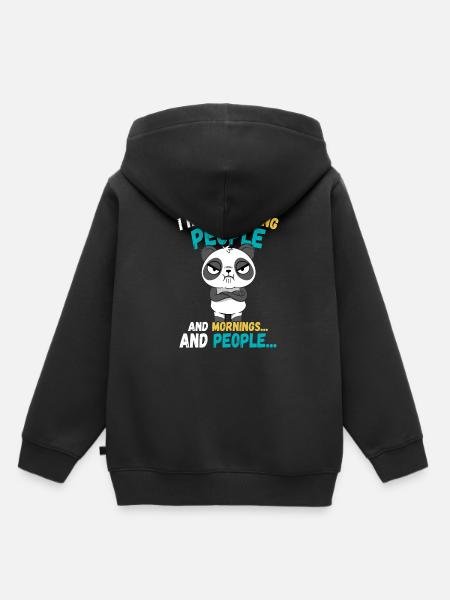 Panda Lustige Tiere Sprüche - Kinder Premium Organic Hoodie - Schwarz