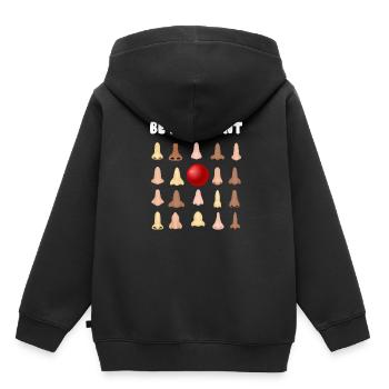 Be Anders Jeck Nez Rouge Carnaval Clown Nez - Sweat Premium à capuche enfant bio - noir - Dos - AI Model Kid Male (0cm)