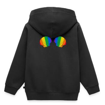 Shell Bikini Bh Mermaid Pride LGBTQ Kostuum - Kinder Premium hoodie biologisch - zwart - Achter - AI Model Kid Male (0cm)