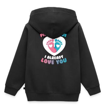 Schwangerschaftsparty Gender Reveal - Kinder Premium Organic Hoodie - Schwarz - Hinten - AI Model Kid Male (0cm)