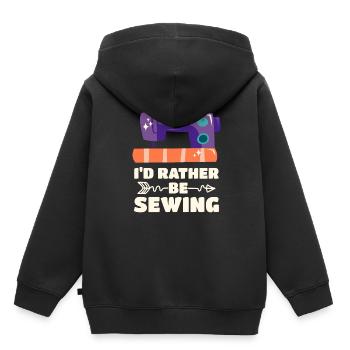 Nähen Schneidern - Kinder Premium Organic Hoodie - Schwarz - Hinten - AI Model Kid Male (0cm)