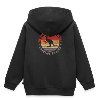 Stellen Wohl Gerne Unnötige Fragen Boxer Känguruh - Kinder Premium Organic Hoodie - Schwarz - Hinten - AI Model Kid Male (0cm)