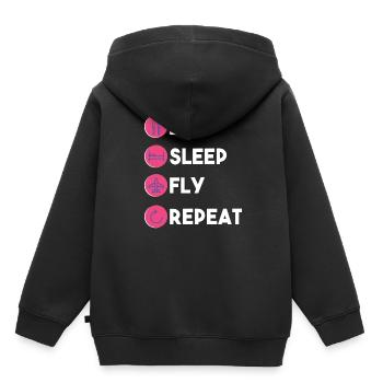 Pilote - Sweat Premium à capuche enfant bio - noir - Dos - AI Model Kid Male (0cm)