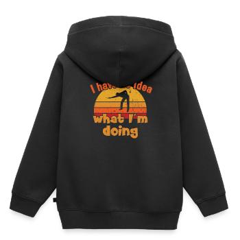 Je n’ai aucune idée de ce que je fais / Billard Snooker - Sweat Premium à capuche enfant bio - noir - Dos - AI Model Kid Male (0cm)