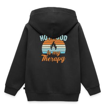 La nourriture chaude est ma thérapie / Scharfes Essen - Sweat Premium à capuche enfant bio - noir - Dos - AI Model Kid Male (0cm)