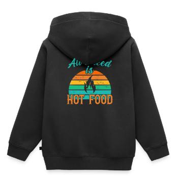 Tout ce dont j’ai besoin, c’est de Hot Food / Scharfes Essen - Sweat Premium à capuche enfant bio - noir - Dos - AI Model Kid Male (0cm)