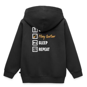Eat Play Guitar Sleep Repeat / Gitarre - Kinder Premium Organic Hoodie - Schwarz - Hinten - AI Model Kid Male (0cm)