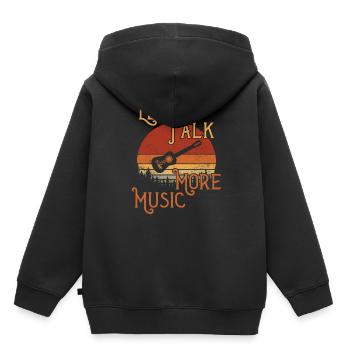 Less Talk - More Music / Gitarre - Kinder Premium Organic Hoodie - Schwarz - Hinten - AI Model Kid Male (0cm)