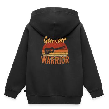 Guitar Warrior / Gitarre - Kinder Premium Organic Hoodie - Schwarz - Hinten - AI Model Kid Male (0cm)
