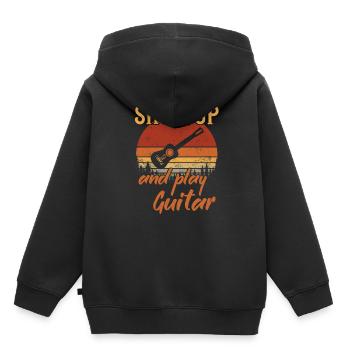 Shut up and Play Guitar / Gitarre - Kinder Premium Organic Hoodie - Schwarz - Hinten - AI Model Kid Male (0cm)