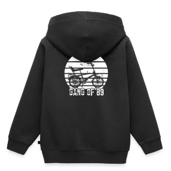 Bonanzarad Bonanza Bike Hipster Anniversaire 1989 - Sweat Premium à capuche enfant bio - noir - Dos - AI Model Kid Male (0cm)