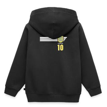 Danemark Football Armoiries danoises Drapeau Dynamite - Sweat Premium à capuche enfant bio - noir - Dos - AI Model Kid Male (0cm)