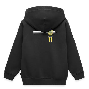 Danemark Football Armoiries danoises Drapeau Dynamite - Sweat Premium à capuche enfant bio - noir - Dos - AI Model Kid Male (0cm)