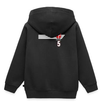 Danemark Football Armoiries danoises Drapeau Dynamite - Sweat Premium à capuche enfant bio - noir - Dos - AI Model Kid Male (0cm)