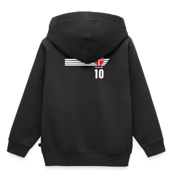 Danemark Football Armoiries danoises Drapeau Dynamite - Sweat Premium à capuche enfant bio - noir - Dos - AI Model Kid Male (0cm)
