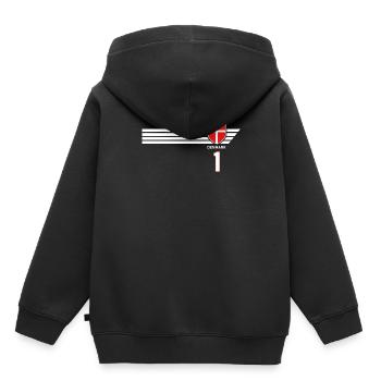 Danemark Football Armoiries danoises Drapeau Dynamite - Sweat Premium à capuche enfant bio - noir - Dos - AI Model Kid Male (0cm)