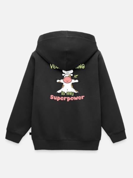 Vegan Baking is my Superpower - Kinder Premium Organic Hoodie - Schwarz