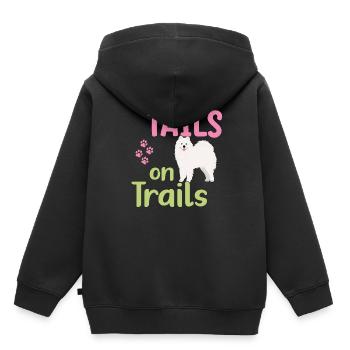 Schwänze auf Trails - Kinder Premium Organic Hoodie - Schwarz - Hinten - AI Model Kid Male (0cm)