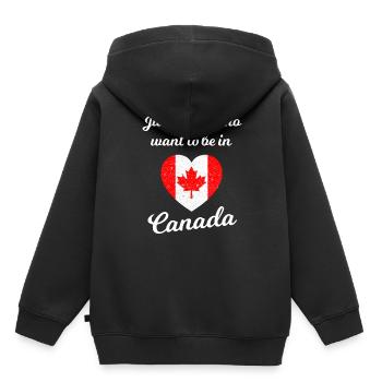 Ferien in Kanada - Kinder Premium Organic Hoodie - Schwarz - Hinten - AI Model Kid Male (0cm)