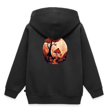 Pilze - Kinder Premium Organic Hoodie - Schwarz - Hinten - AI Model Kid Male (0cm)