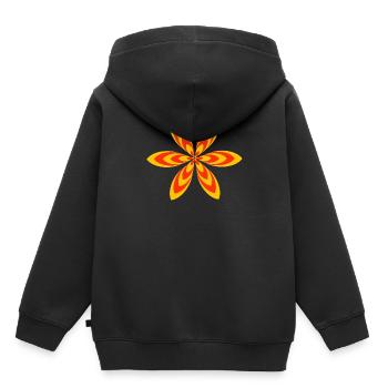 Graphique - motif graphique - motif géométrique - Sweat Premium à capuche enfant bio - noir - Dos - AI Model Kid Male (0cm)