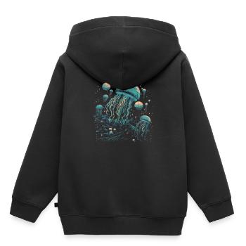 Méduse - Sweat Premium à capuche enfant bio - noir - Dos - AI Model Kid Male (0cm)