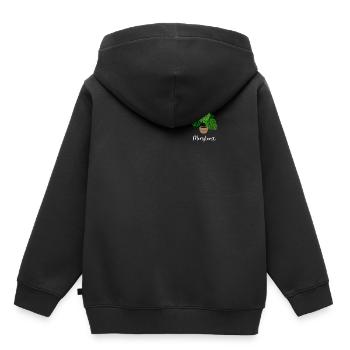 Monstera Flora jardinier de plantes d’intérieur - Sweat Premium à capuche enfant bio - noir - Dos - AI Model Kid Male (0cm)