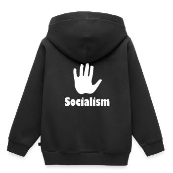 Beendet den Sozialismus - Kinder Premium Organic Hoodie - Schwarz - Hinten - AI Model Kid Male (0cm)