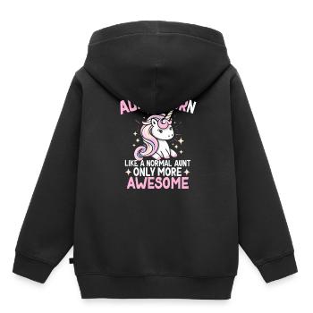 Tante, Tante, Licorne - Sweat Premium à capuche enfant bio - noir - Dos - AI Model Kid Male (0cm)