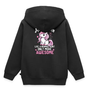 Tante, Tante, Licorne - Sweat Premium à capuche enfant bio - noir - Dos - AI Model Kid Male (0cm)