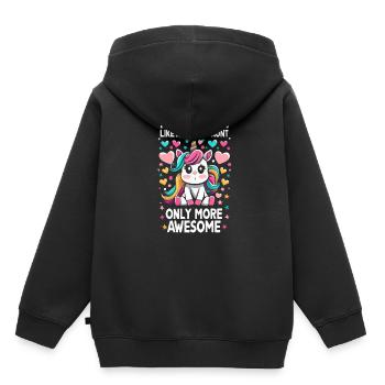 Tante, Tante, Licorne - Sweat Premium à capuche enfant bio - noir - Dos - AI Model Kid Male (0cm)