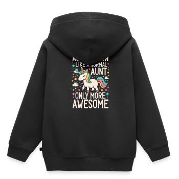 Tante, Tante, Licorne - Sweat Premium à capuche enfant bio - noir - Dos - AI Model Kid Male (0cm)