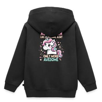 Tante, Tante, Licorne - Sweat Premium à capuche enfant bio - noir - Dos - AI Model Kid Male (0cm)