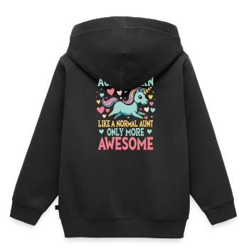 Tante, Tante, Licorne - Sweat Premium à capuche enfant bio - noir - Dos - AI Model Kid Male (0cm)