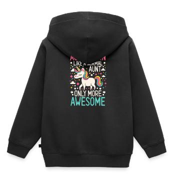 Tante, Tante, Licorne - Sweat Premium à capuche enfant bio - noir - Dos - AI Model Kid Male (0cm)