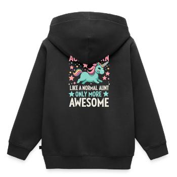 Tante, Tante, Licorne - Sweat Premium à capuche enfant bio - noir - Dos - AI Model Kid Male (0cm)